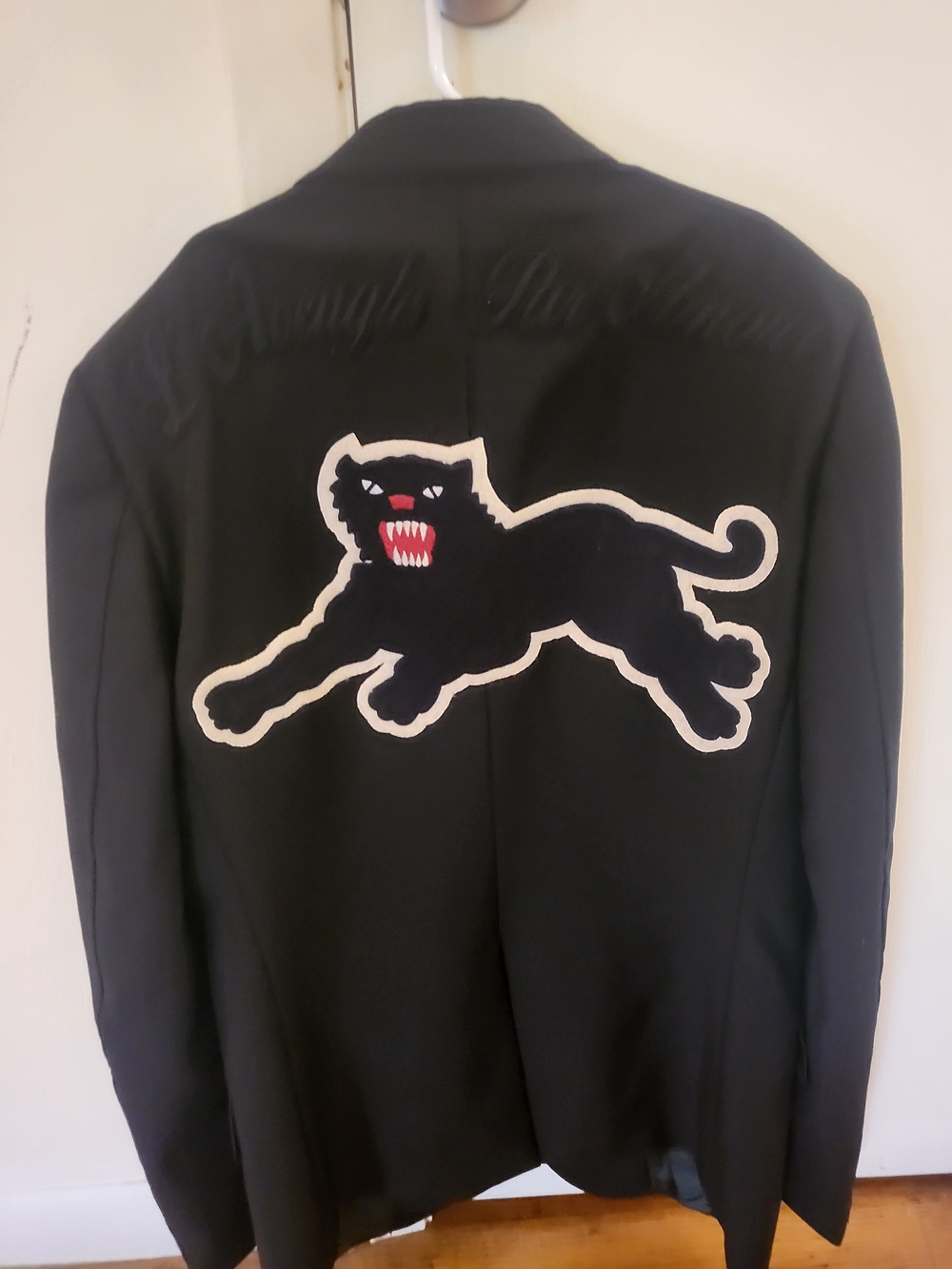 Gucci Black Lined Jacket with Panther Embroidery